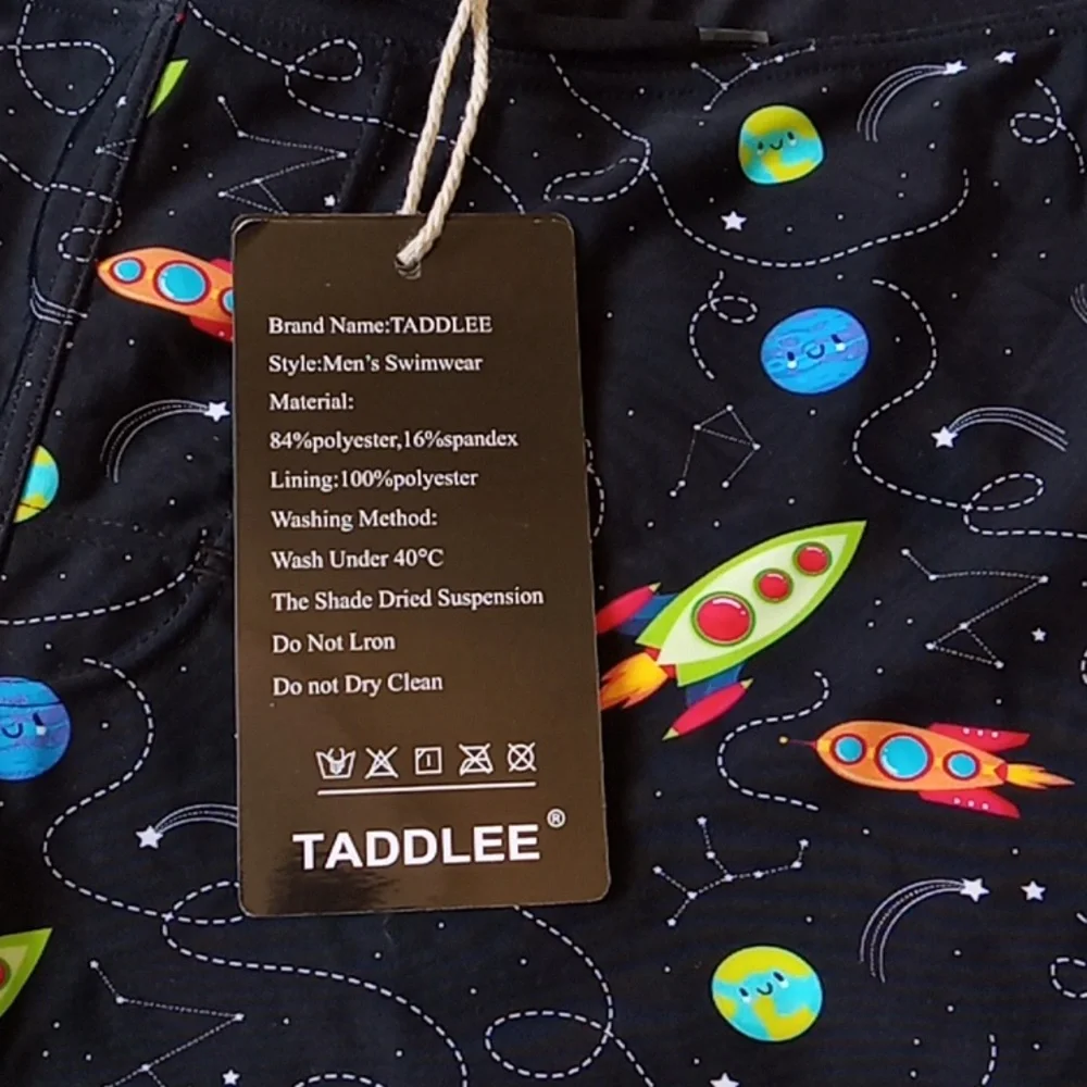 Taddlee Men Swim Brief Boxer Shorts Black Surf Board Shorts Trunks Size S